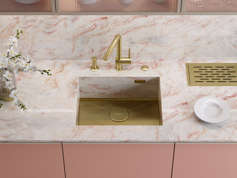 Мойка Kasen 54-16-INT-LG, нержавеющая сталь, светлое золото  