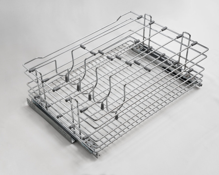 Корзина для хранения сковородок и крышек, база 600мм, направл. Hettich с доводчиком, хром, Россия