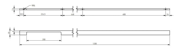 Ручка-скоба, EXTEND, L=1200 мм, металл, белый матовый, GTV