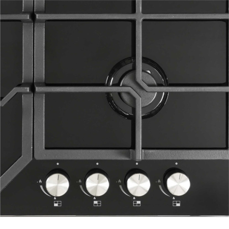 Варочная панель газовая GVG 642 BL, 60см, черное стекло, Lex