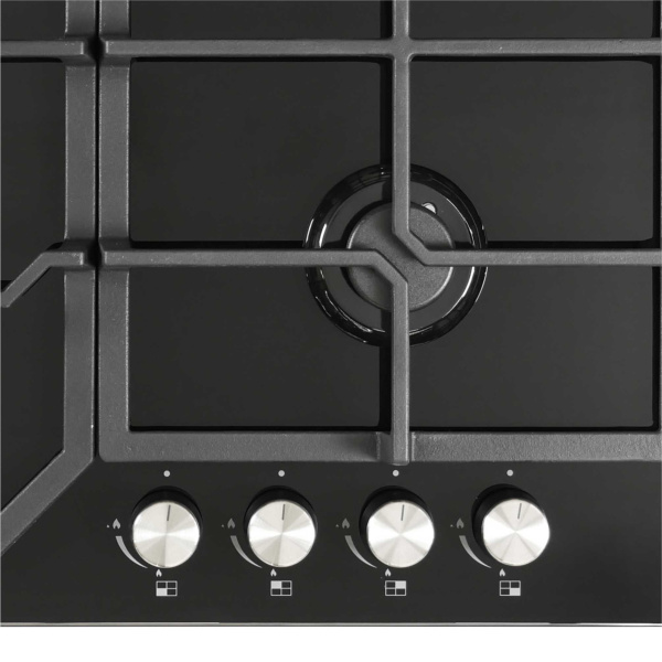 Варочная панель газовая GVG 642 BL, 60см, черное стекло, Lex