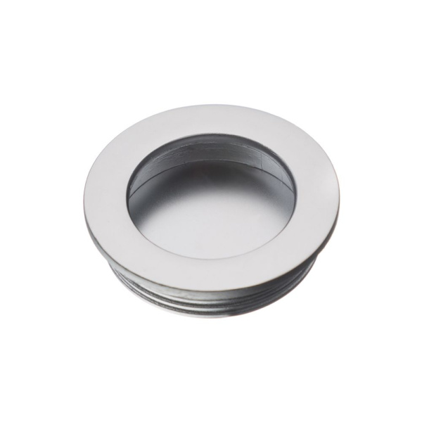 Ручка врезная, UZ-00B224-05, d=40мм, круглая, металл, матовый хром, GTV