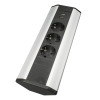 Угловая накладная, 3хEURO+2USB A, серый, усовое заземл., IP20, пластик, GLS