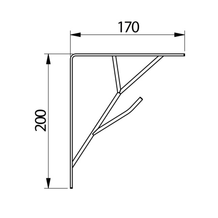 Полкодержатель TREE, 170х200мм, 40кг на пару, черный матовый, GTV