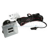 Встраиваемая 2хUSB-A, 5В/2.1А (1х2.1А/2х1.05А), вход 12В, квадрат 37х37, серебро, IP20, GLS