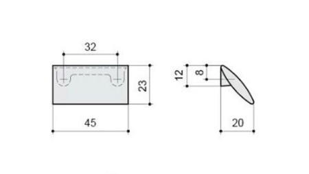 Ручка-скоба, 1016, 32мм, металл, черный матовый