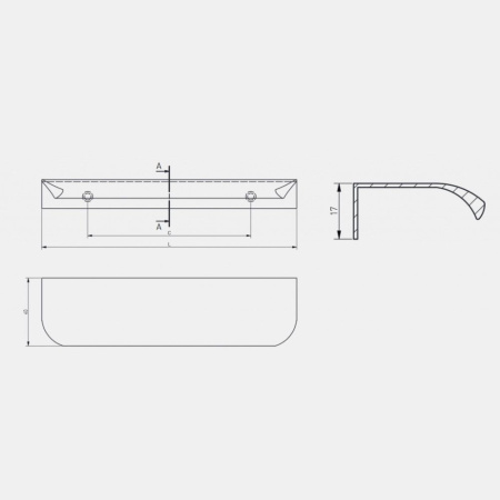 Ручка торцевая, HEXA, 96/150мм, металл, черный матовый, GTV