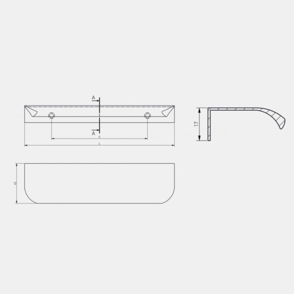 Ручка торцевая, HEXA, 192/225мм, металл, черный матовый, GTV