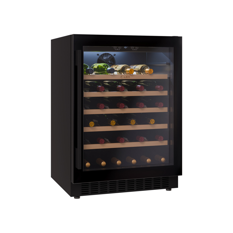 Винный шкаф LWD6054BL, 820х595х570 мм, стекло, черный, Lex