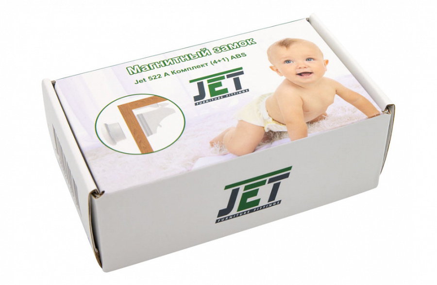 Замок магнитный JET 522 A, накладной, внутренний, комплект (4+1)