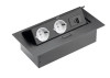 Встраиваемая, 2хEURO+2хUSB A+C, полуавтомат, черный, 265х130х75мм, пластик/металл, GTV