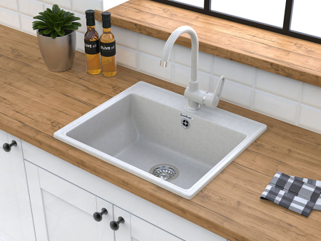 Мойка GranFest VERTEX V-580, 580х500 мм, топаз