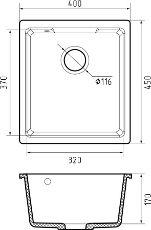 Мойка GranFest URBAN 4540, 450х400 мм, белый