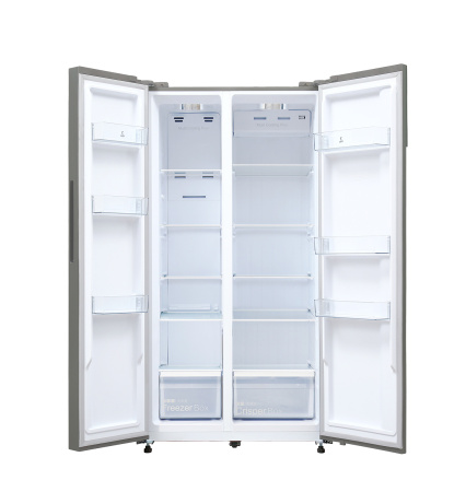 Холодильник отдельностоящий двухкамерный LSB530STGID, стекло/стоун, Lex