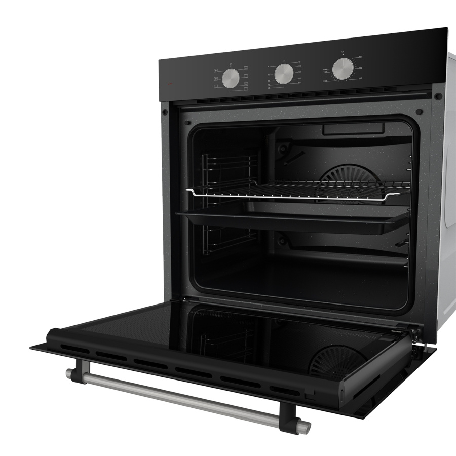 Духовой шкаф EDP 670 BL MAX, 60 см, стекло/нерж. сталь, черный, Lex