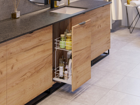 Корзина 150мм, 2 яруса, нижнее крепление, белый, с направляющими полн. выдвиж. WE29.0616.01.003, Cargo, Reis