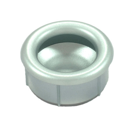 Ручка врезная, d=35мм, пластик, серебристый металлик