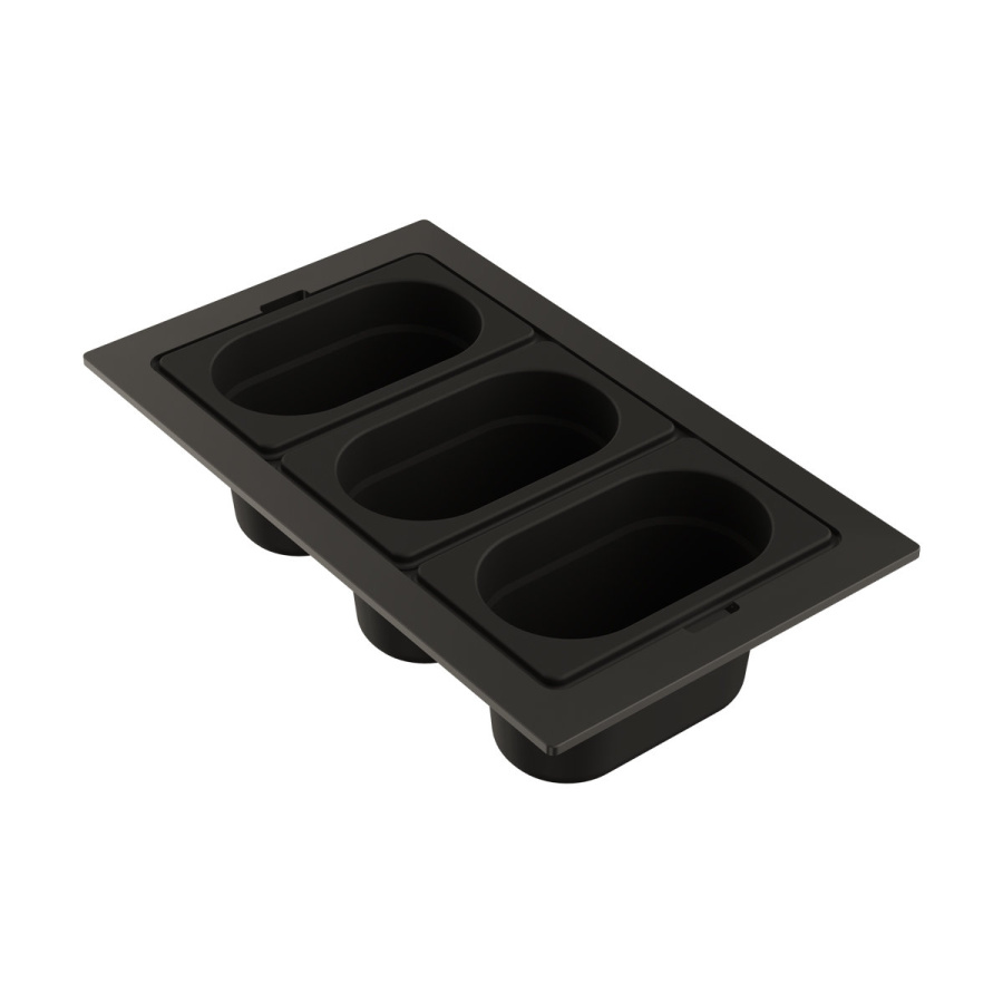 Контейнер DC-04-3-GB, 376x220x65мм, нержавеющая сталь, графит