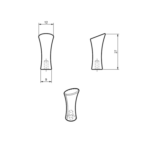 Ручка-кнопка, Bamboo, 11.4198.12, 12х12х27мм, металл, черный матовый лак