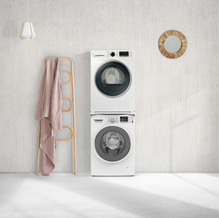 Рама TORRE SQUARE L60 c выдвижной полкой (пластик) для установки сушильной машины на стиральную