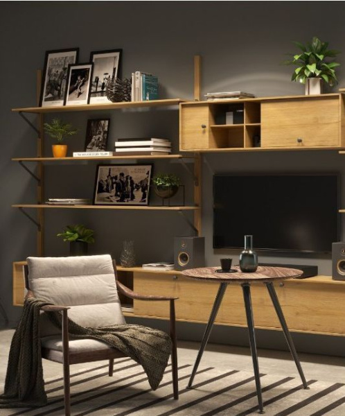 Опора складная, h=710мм, d=21-40мм, верх крепл, регулировка наклона и высоты, сталь, черный, GTV