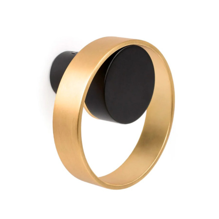 Крючок ORBIT, P7007075ZM228, 75х75х45мм, однорожковый, металл, черный матовый/золото, Viefe