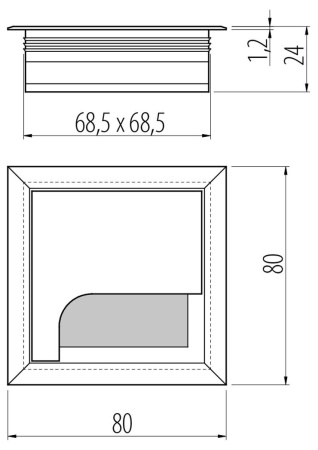 Заглушка для кабель-канала, 80х80мм, алюминий, GTV
