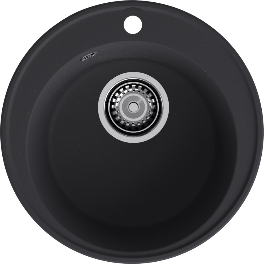 Мойка ЭкоМ 4800, d=480мм, кварц, черный (без сифона)