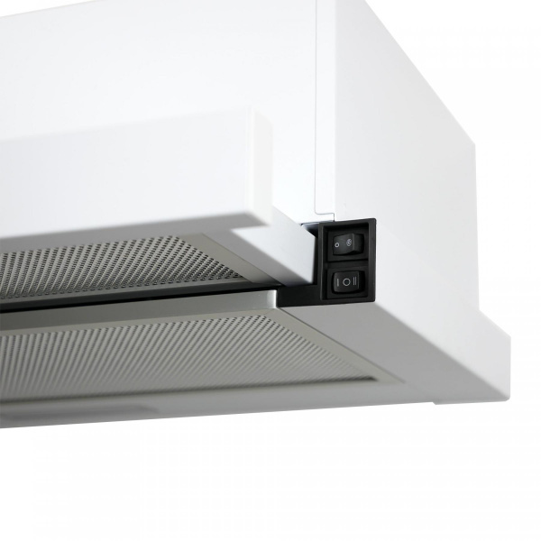 Вытяжка встраиваемая телескопическая HOGAN 600 WHITE, 60см, б/угольного фильтра, белый, Lex