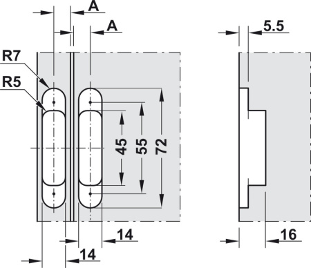 Петля скрытая 180*, для плиты от 18мм, с заглушками, металл, Hafele