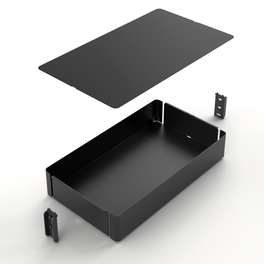 Навесная полка OLONA 200, с противоскользящим покрытием, в шкаф 300 мм, антрацит