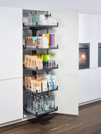 Колонна выкатная Конвой Лавидо, 5 корзин, 600х500х1900мм, в базу на 600мм, антрацит, Kessebohmer