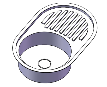 Мойка врезная, 770х500х180х0,6мм, матовый, универсальная+сифон, CMF