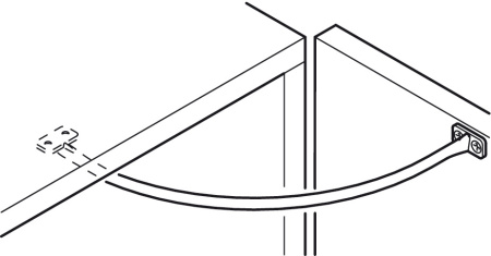 Ограничитель для двери, L=200мм, пластик, белый, Hafele