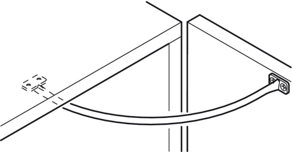 Ограничитель для двери, L=200мм, пластик, белый, Hafele