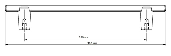 Ручка-скоба, RAY, 320мм, металл, брашированное золото