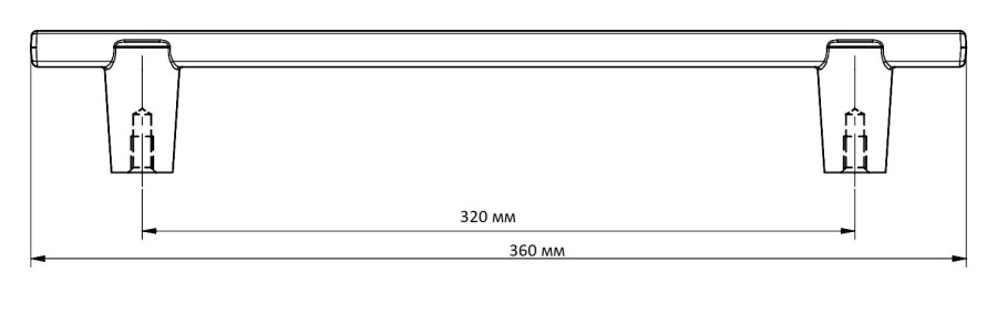Ручка-скоба, RAY, 320мм, металл, брашированное золото