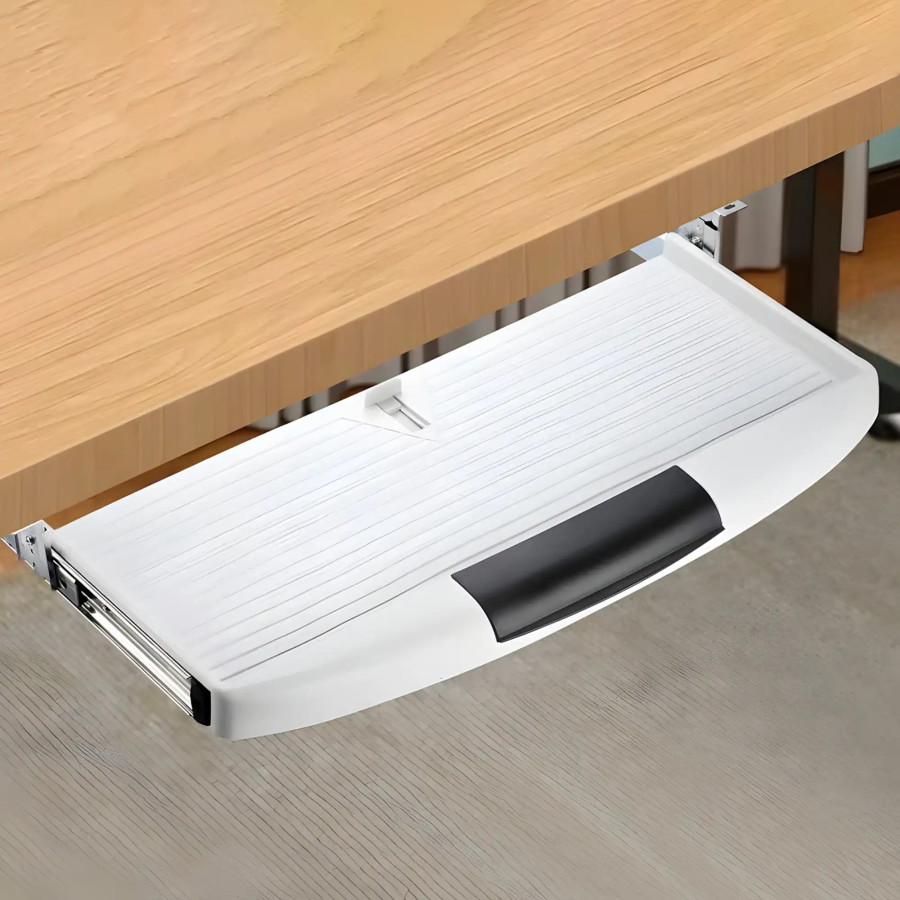 Полка для клавиатуры, 550х230мм, направляющие полного выдвижения L=350мм, светло-серый, GTV