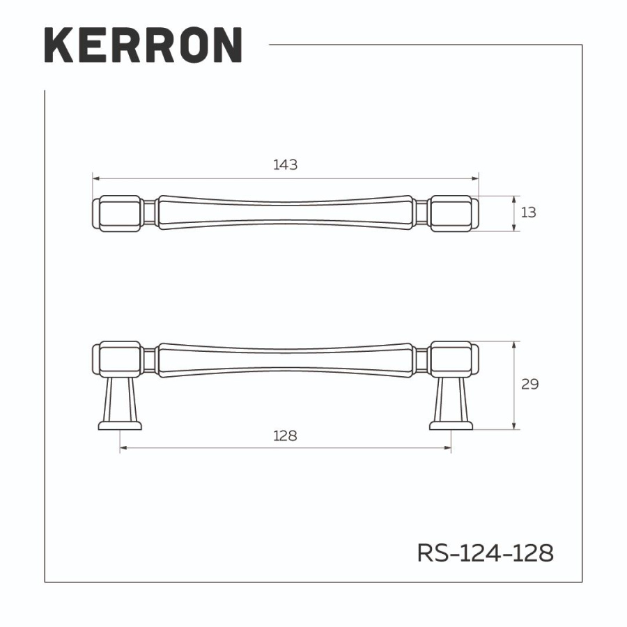 Ручка-скоба, 124, 128мм, металл, античная бронза