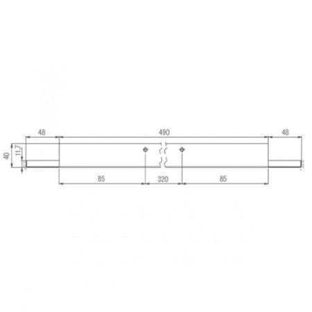 Компенсатор для духового шкафа, к вертикальному профилю Gola, 586мм, алюминий