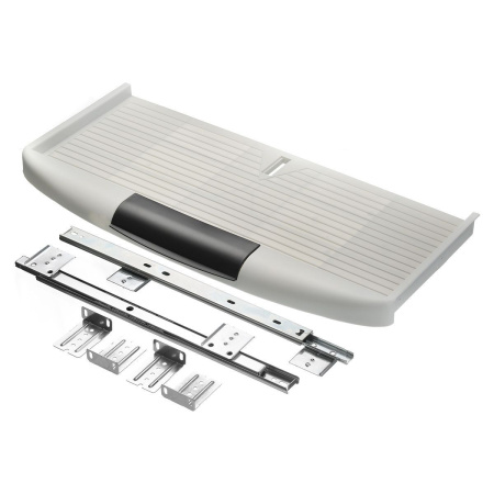 Полка для клавиатуры, 550x280мм, направляющие полного выдвижения L=350мм, серый, GTV