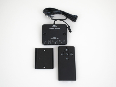 Выключатель беспроводной с пультом, с диммером, 12/24V, 60/120W, пластик, черный