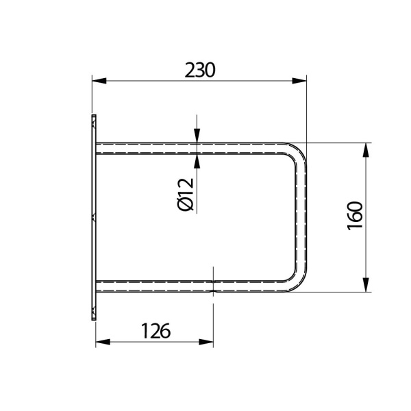Полкодержатель BELT, 230х220мм, 60кг на пару, черный матовый, GTV