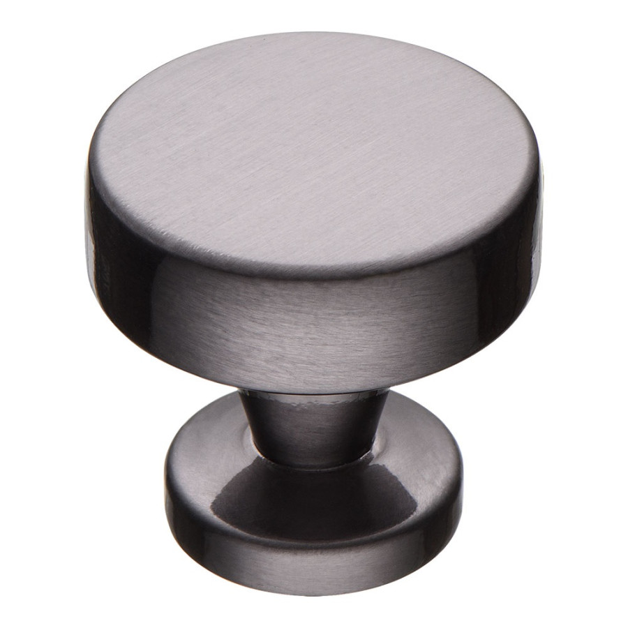 Ручка-кнопка, 30-Black Chrome, d=30мм, металл, темный графит