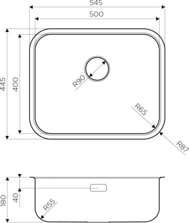 Мойка Omi 54-U/I-IN, нержавеющая сталь, нержавеющая сталь