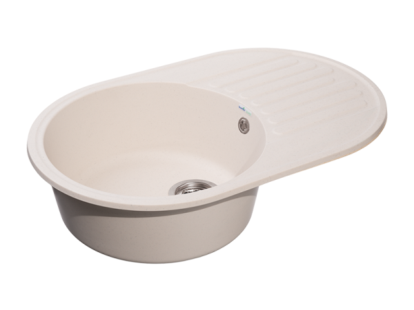 Мойка GranFest QUARZ 18, 737х478 мм, белый (овальная, без сифона)