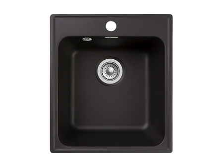 Мойка GranFest QUARZ 17, 418х477 мм, черный (квадратная, без сифона)