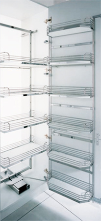 Колонна выкатная Тандем II, 5 корзин, 600х500х1700мм, в базу на 600мм, хром, Kessebohmer