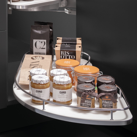 Fly Moon 3.0 Комплект из 2-х полок V3 Wire, с круглым релингом, правые, д/фасада 45см, белый, Vibo