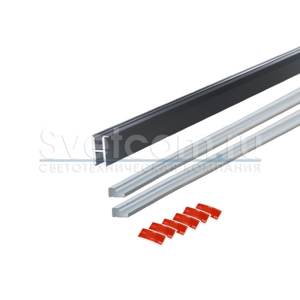 Профиль накладной на торец 6х15х3000мм, лента ≤5мм, алюминий (2 диффузора силиконовых+6 высечек)